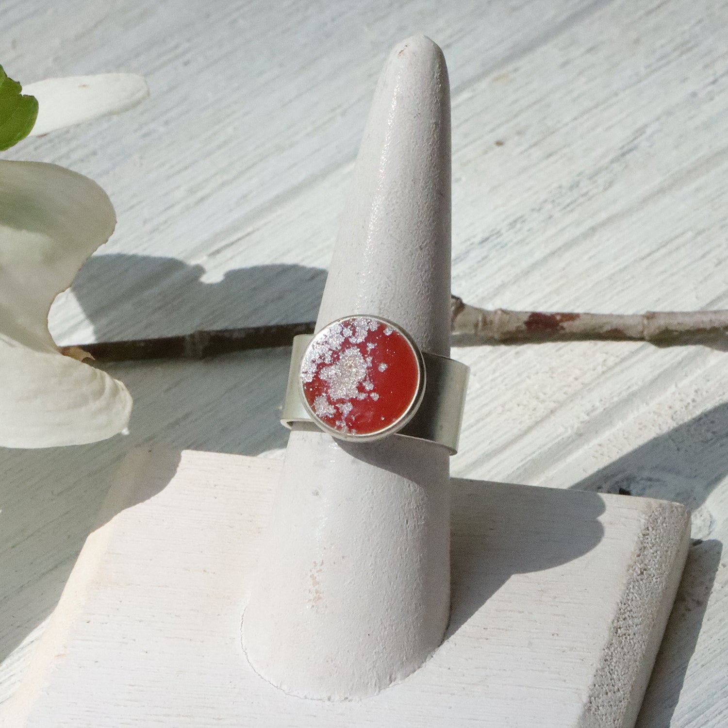 Small Circle Adjustable Ring in Silver