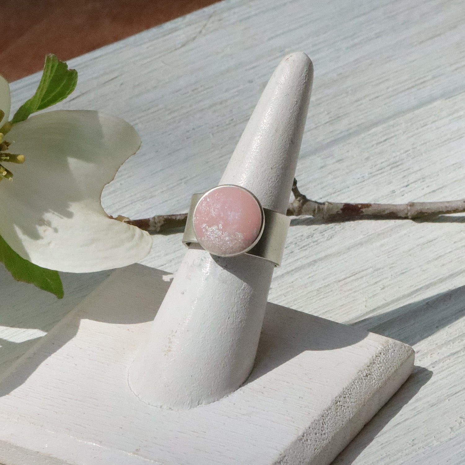 Small Circle Adjustable Ring in Silver