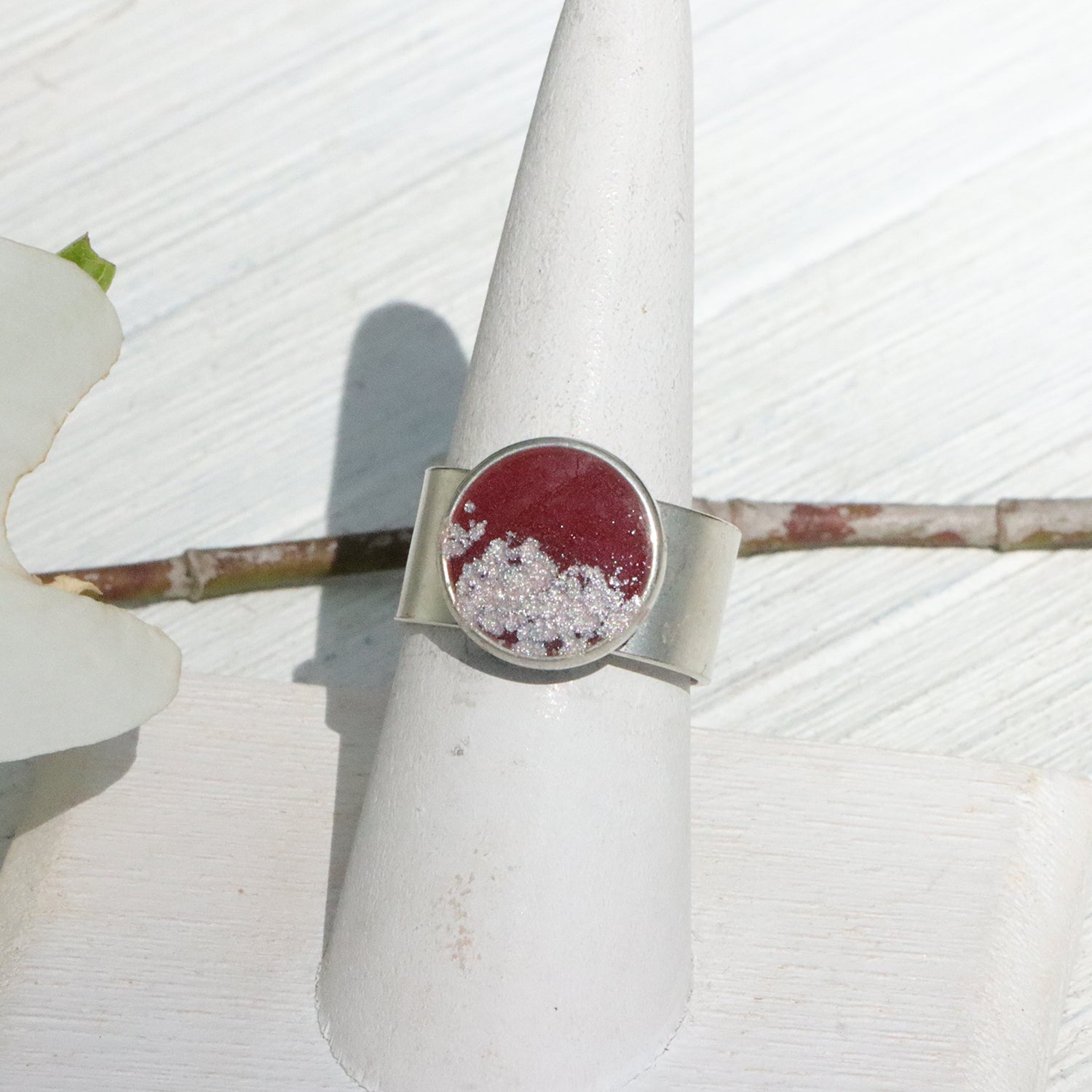 Small Circle Adjustable Ring in Silver