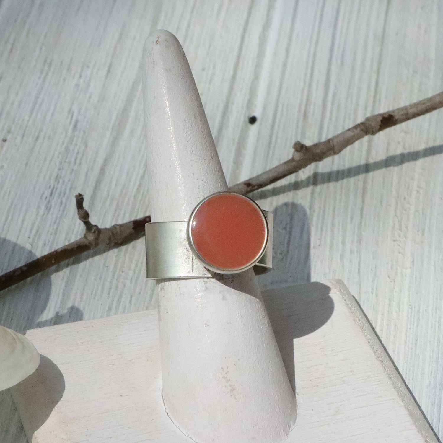 Small Circle Adjustable Ring in Silver