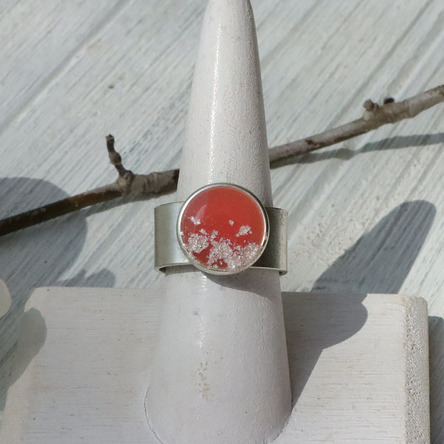 Small Circle Adjustable Ring in Silver