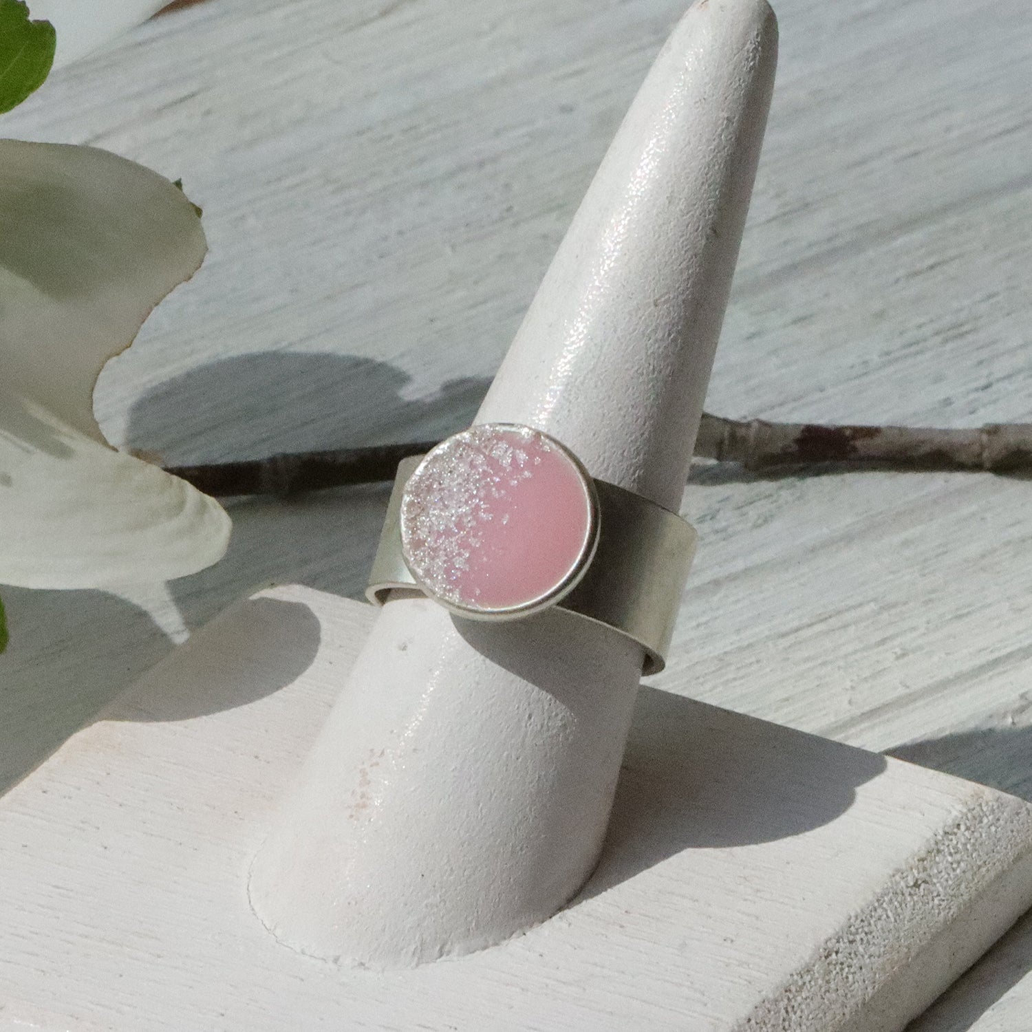 Small Circle Adjustable Ring in Silver