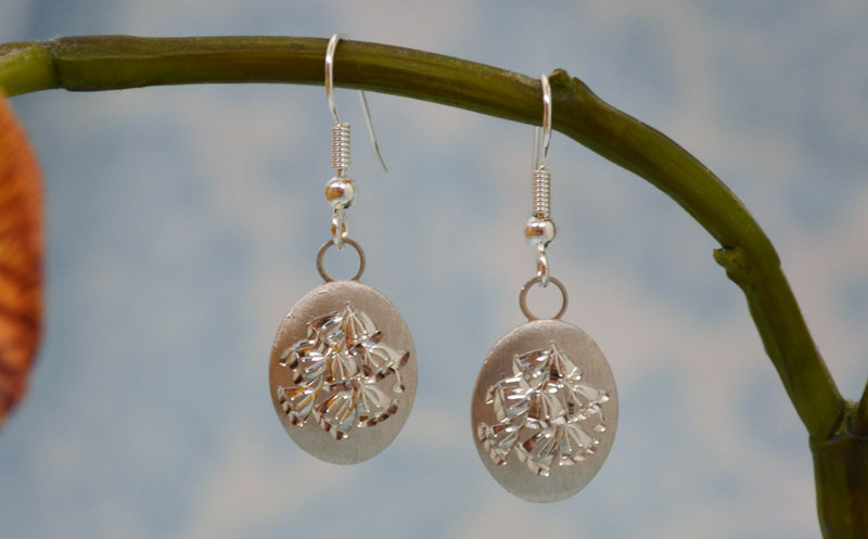 May Birth Month Flower Pewter Earrings