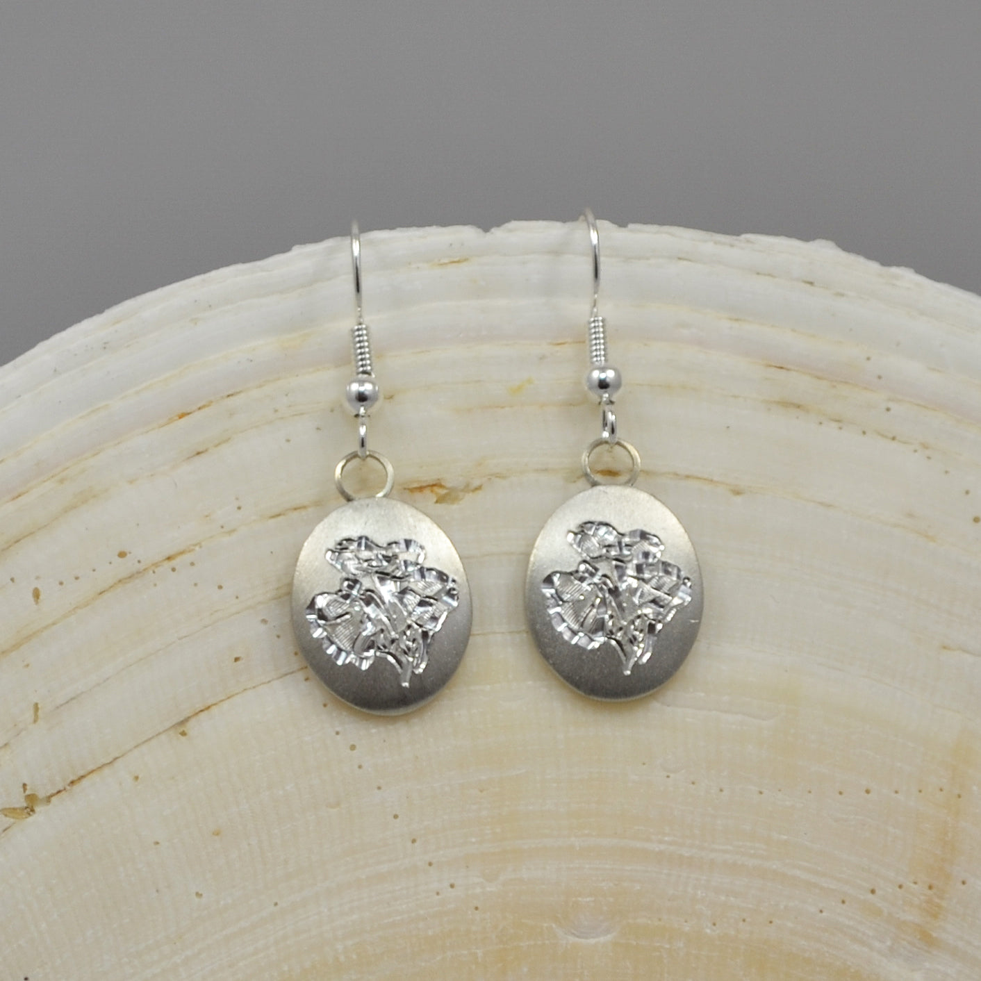 August Birth Month Flower Pewter Earrings